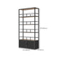 Metal Floor Bottle Wine Rack Contemporary Black Wine Holder with Shelf