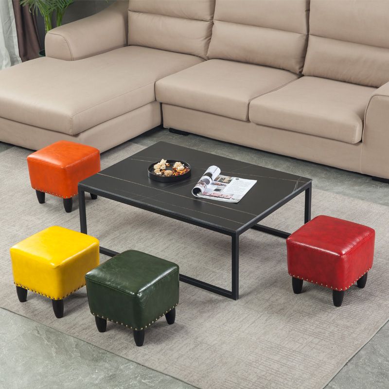 Leather Standard Stool Modern Style Simple Household Square Footstool Clearhalo 'furn' 'furn_ottomans_poufs' 'Furniture' 'Living Room Furniture' 'Ottomans & Poufs' 'ottomans_poufs' 1200x1200_0322eda8-07e1-40c6-baa0-aed74895b214