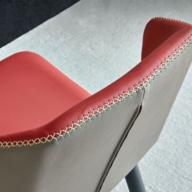 工業デザインウィングバックアームレスチェアフェイクレザーダイニングチェア