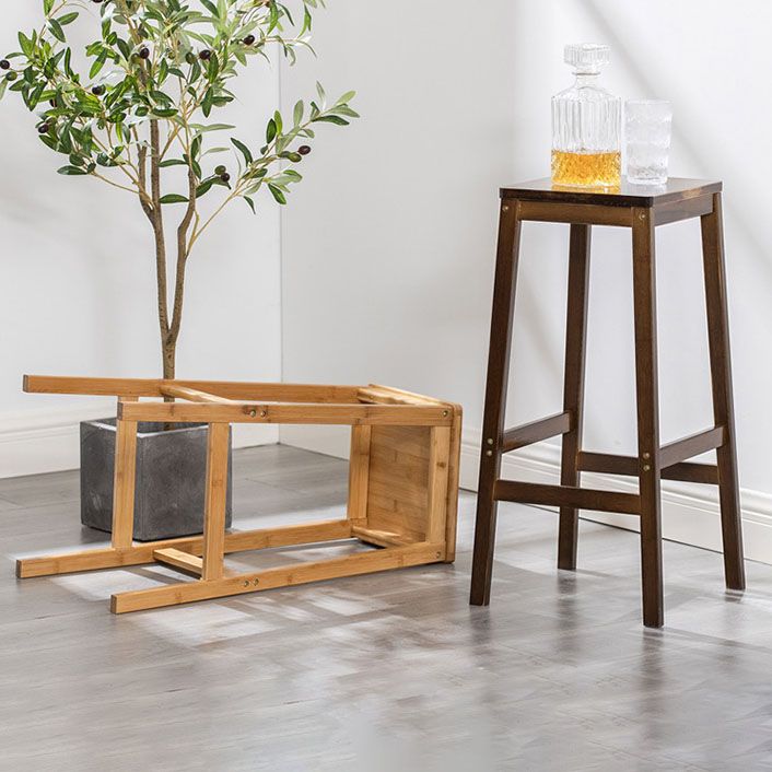 Industrial Square Backless Stool Wooden Footrest Barstool for Living Room Clearhalo 'Bar Furniture' 'Bar Stools' 'bar_stools' 'furn' 'furn_bar_stools' 'Furniture' 'Kitchen & Dining Furniture' 1200x1200_032639ab-c789-415f-9804-9b2ac8e30b29