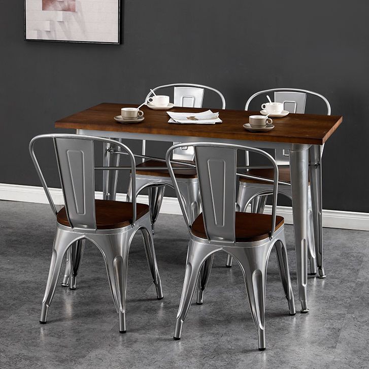 Industrial Style Solid Wood Top Dining Table Brown Table with Metal Base for Dinning Room Clearhalo ' dining_table' 'Dining Tables & Seating' 'Dining Tables' 'furn' 'furn_dining_table' 'Furniture' 'furniture_dining_table' 'Kitchen & Dining Furniture' 'kitchen&dining_furn' 'kitchen' 'kitchen_dining_table' 1200x1200_03274459-1291-4ca3-ac7b-d9a6bb4c5a8e