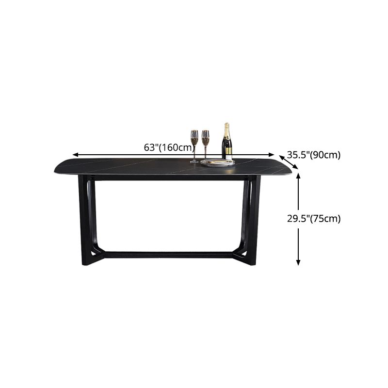 Industrial Rectangle Furniture Trestle Base Dining Site Table for Dining Room Clearhalo 'Dining Tables & Seating' 'Dining Tables' 'dining_table' 'furn' 'furn_dining_table' 'Furniture' 'furniture_dining_table' 'Kitchen & Dining Furniture' 'kitchen' 'kitchen_dining_table' 1200x1200_0327c56e-d42b-4bef-a3fb-297c5b68ceb5