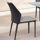 Chaise d'accélération simple moderne chaise à manger en faux cuir avec base en métal pour le salon