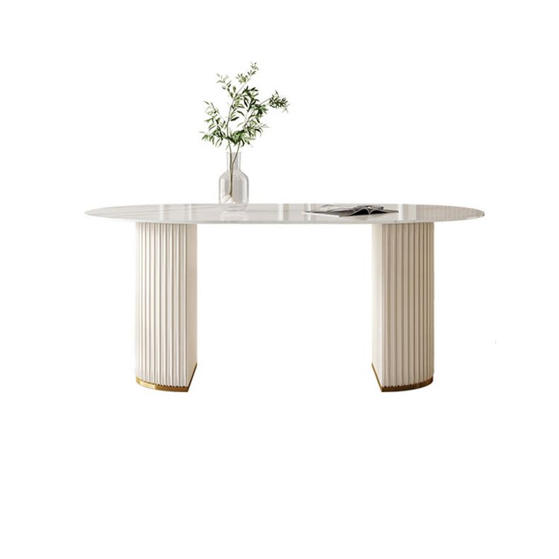 Oval Stone Top Dining Table Modern White Base Dining Table for Living Room Clearhalo 'Dining Tables & Seating' 'Dining Tables' 'dining_table' 'furn' 'furn_dining_table' 'Furniture' 'furniture_dining_table' 'Kitchen & Dining Furniture' 'kitchen' 'kitchen_dining_table' 1200x1200_032995a0-b3c9-422f-9b6b-5cfc349a0206