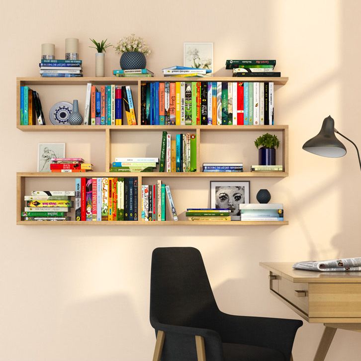 Solid Wood Bookshelf Contemporary Style Wall Mounted Bookcase for Office Home Clearhalo 'Bookcases' 'furn' 'furn_bookcases' 'Furniture' 'furniture_bookcases' 'Office Furniture' 1200x1200_032a2dff-1dc6-4cbe-8dd9-028187165008