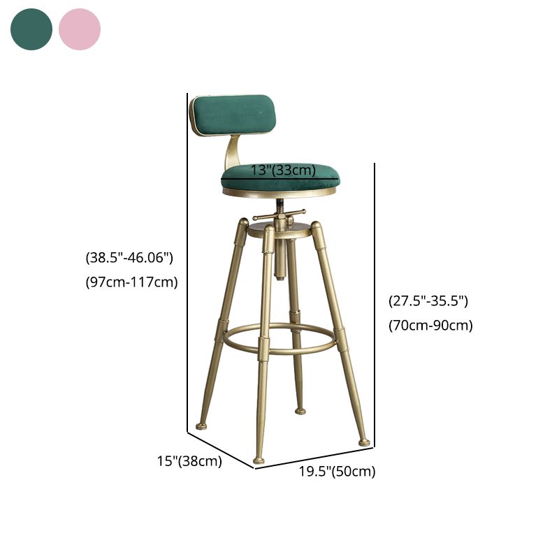 Glam Style Upholstered Bar Stools for Home Armless Stools with Metal Base Clearhalo 'Bar Furniture' 'Bar Stools' 'bar_stools' 'furn' 'furn_bar_stools' 'Furniture' 'furniture_bar_stools' 'Kitchen & Dining Furniture' 1200x1200_032b4fae-b388-405c-ac24-11c0a7730a42