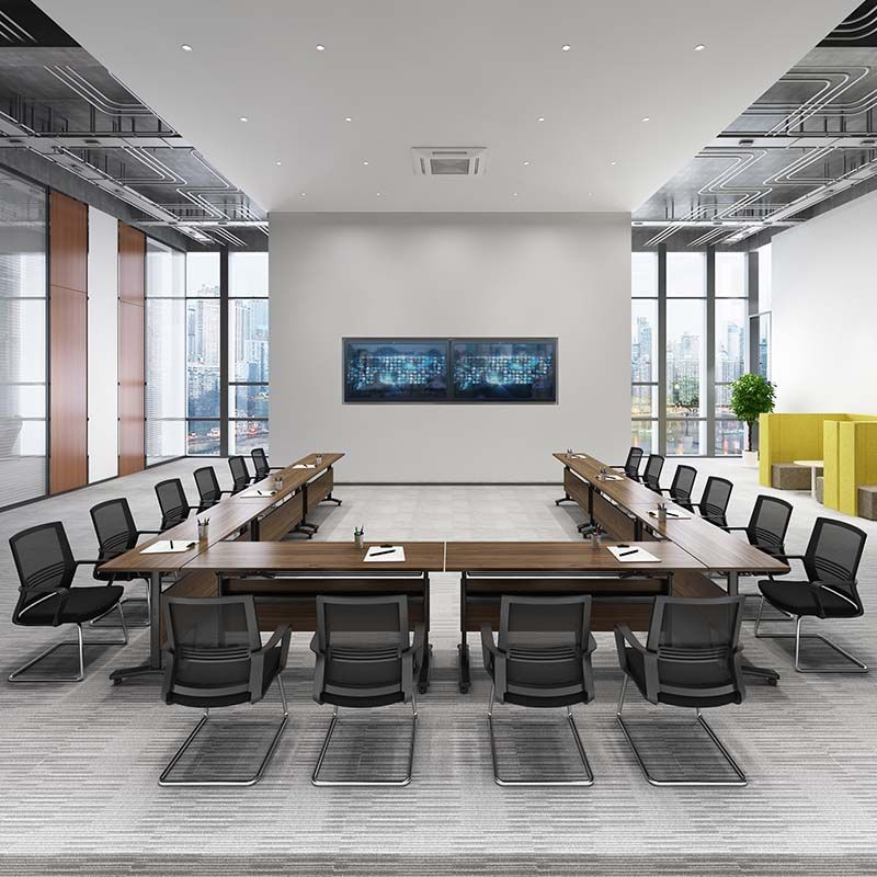 Hersteller Holz rechteckiger Klapptisch zeitgenössischer Büroschreibtisch mit Rädern