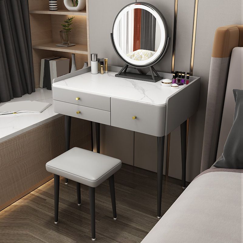 3-Drawer Modern Stone Eitelkeit Make-up-Schminktisch mit Stuhl