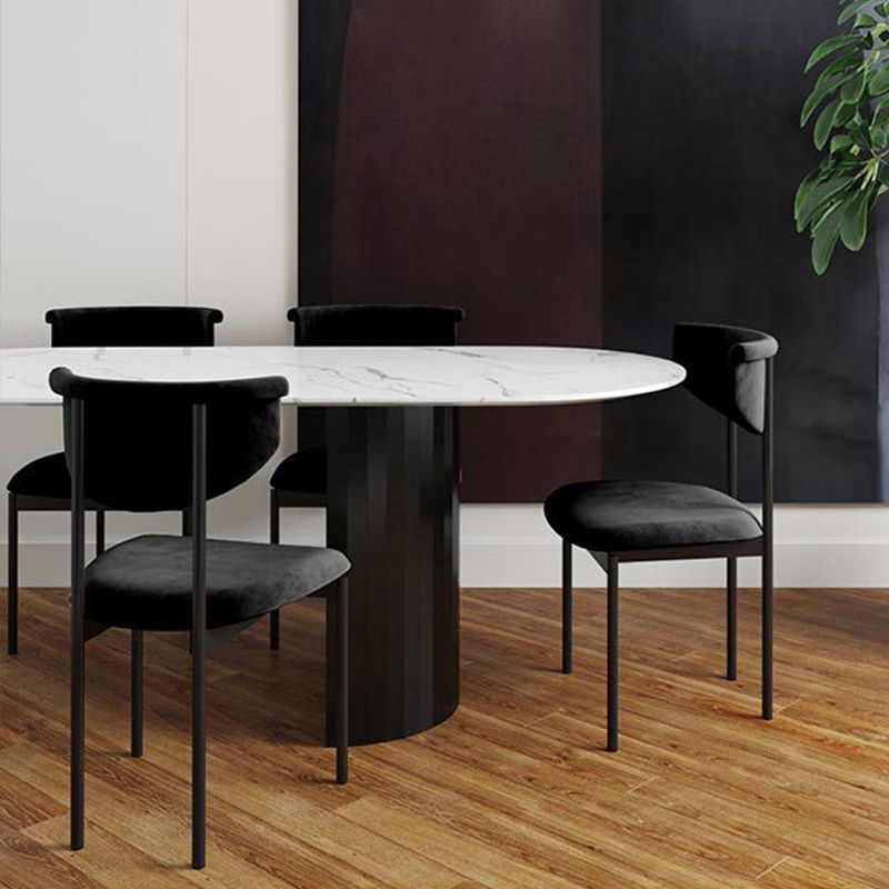 Tela silla de comedor de espalda abierta