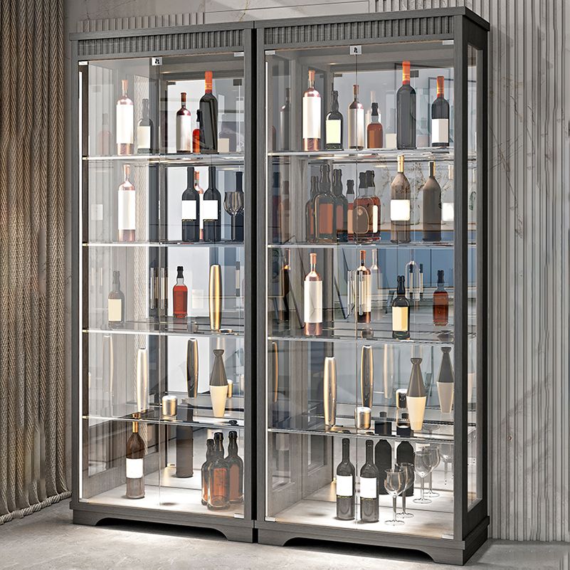 Armadio di vetro con mobile in vetro di gomma contemporanea con porte con porte