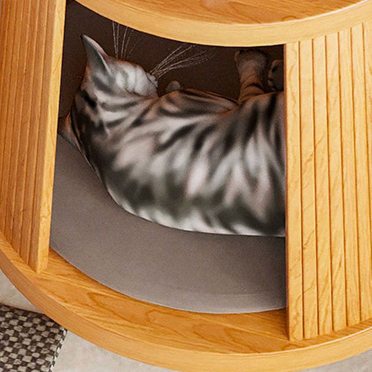 Tavolino in legno solido rotondo scandinavo Tavolo da 23,6 pollici a 3 gambe con conservazione