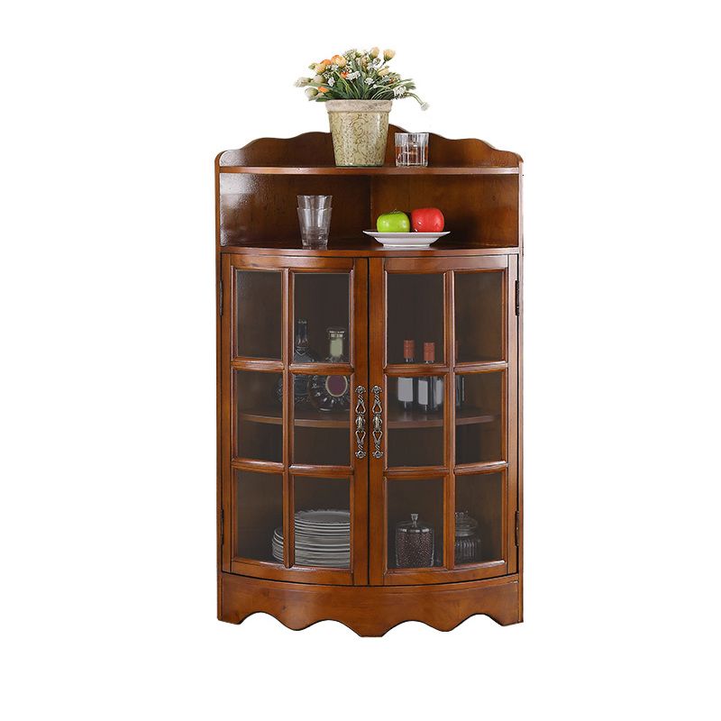 Mid-Century Modern Corner Accent Cabinet Rubberwood Cabinet With Doors Clearhalo 'Cabinets & Chests' 'cabinets_chests' 'furn' 'furn_cabinets_chests' 'Furniture' 'Living Room Furniture' 1200x1200_032ffd12-6f0b-4b1a-b054-64fc85dc4b9b