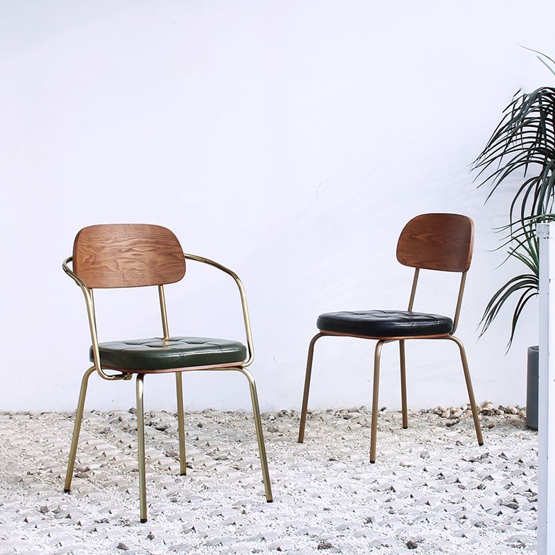 Industrial Style Leather Dining Side Chair Dining Room Open Back Side Chair Set Clearhalo ' kitchen&dining_furn' 'Dining Chairs' 'Dining Tables & Seating' 'dining_chair' 'furn' 'furn_dining_chair' 'Furniture' 'furniture_dining_chair' 'Kitchen & Dining Furniture' 'kitchen' 1200x1200_033022c5-6bd5-4c97-8700-7e66b4800623