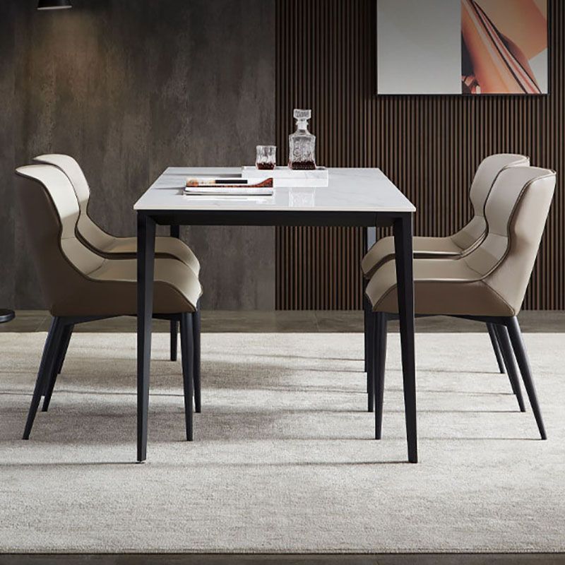 Sedia da pranzo in pelle sedie a braccio parsons in stile contemporaneo