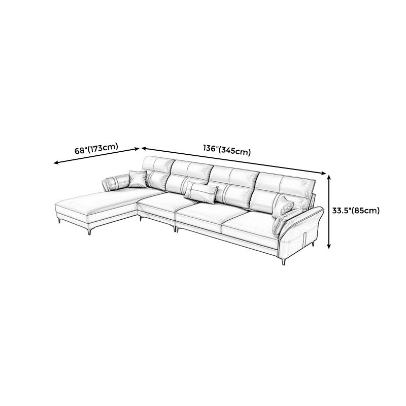 Contemporary Dark Gray Sofa Faux Leather Stain-Resistant Sectional with Pillow Top Arm Clearhalo 'furn' 'furn_sectionals' 'Furniture' 'furniture_sectionals' 'Living Room Furniture' 'Sectionals' 1200x1200_033096e0-3d1f-488f-8a94-600f8f793259