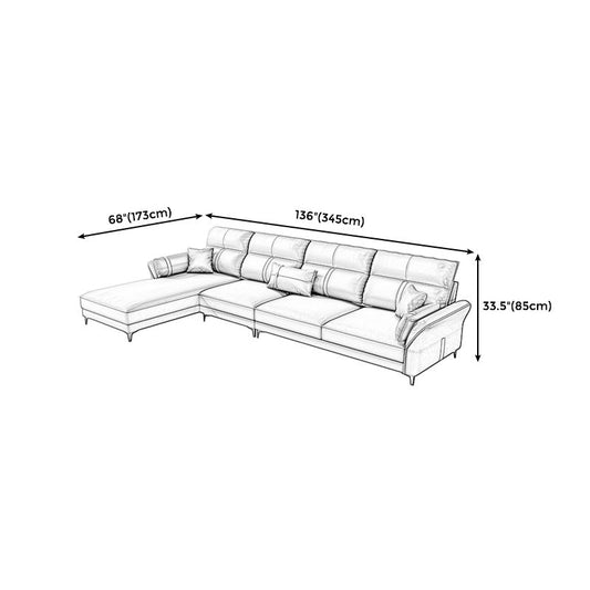 Contemporary Dark Gray Sofa Faux Leather Stain-Resistant Sectional with Pillow Top Arm Clearhalo 'furn' 'furn_sectionals' 'Furniture' 'furniture_sectionals' 'Living Room Furniture' 'Sectionals' 1200x1200_033096e0-3d1f-488f-8a94-600f8f793259