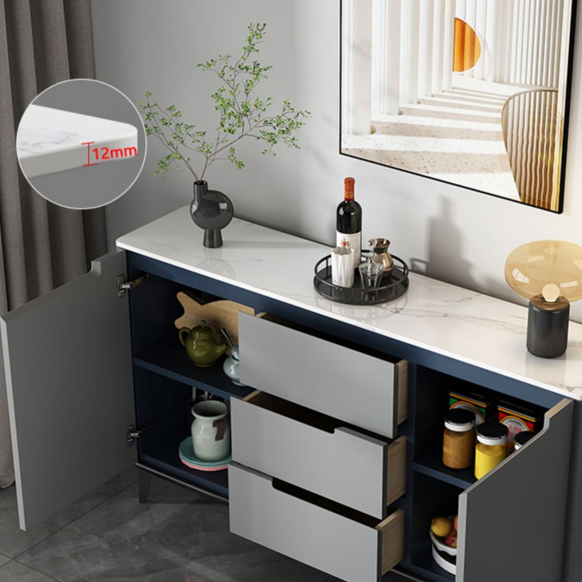 Kunstmatige houten woonkamer bijboordkast moderne credenza met opslag en lade