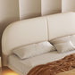Marco de cama contemporáneo de espuma de cama estándar de color sólido con cabecera tapizada