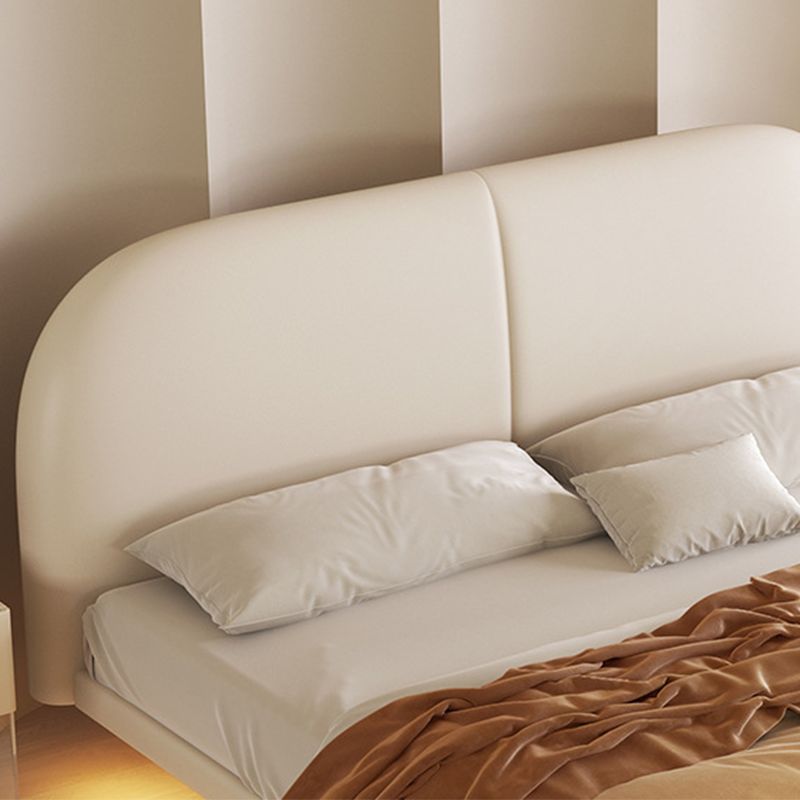 Marco de cama contemporáneo de espuma de cama estándar de color sólido con cabecera tapizada