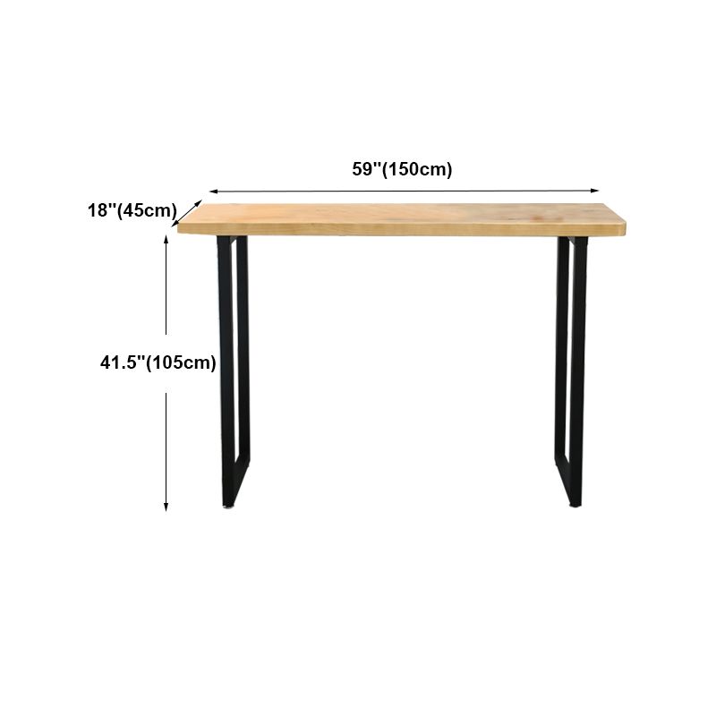 Light Brown Modern Style Bar Table Solid Wood Bar Table with Metal Base Clearhalo 'Bar Furniture' 'Bar Tables' 'bar_tables' 'furn' 'furn_bar_tables' 'Furniture' 'furniture_bar_tables' 'Kitchen & Dining Furniture' 1200x1200_0332c99c-09a2-4db3-a22e-991618b30619