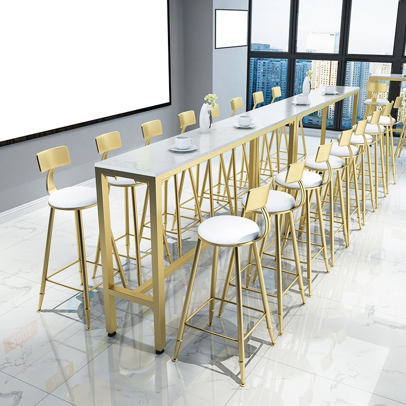 Glam Pub Table Set 1/2/4 Pieces Faux Marble Bar table with Backless Stools Clearhalo 'Bar Furniture' 'furn' 'furn_home_bar_bar_sets' 'Furniture' 'Home Bars & Bar Sets' 'home_bar_bar_sets' 'Kitchen & Dining Furniture' 1200x1200_0332da3a-8ec3-402e-8a1b-0ff62923e0b9