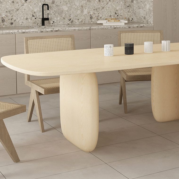 Solid Wood Rectangle Dining Table Modern Contemporary Kitchen Wood Table with 3 Legs Clearhalo ' dining_table' 'Dining Tables & Seating' 'Dining Tables' 'furn' 'furn_dining_table' 'Furniture' 'furniture_dining_table' 'Kitchen & Dining Furniture' 'kitchen&dining_furn' 'kitchen' 'kitchen_dining_table' 1200x1200_03330f68-fa2a-4040-ba2e-84e33b149138
