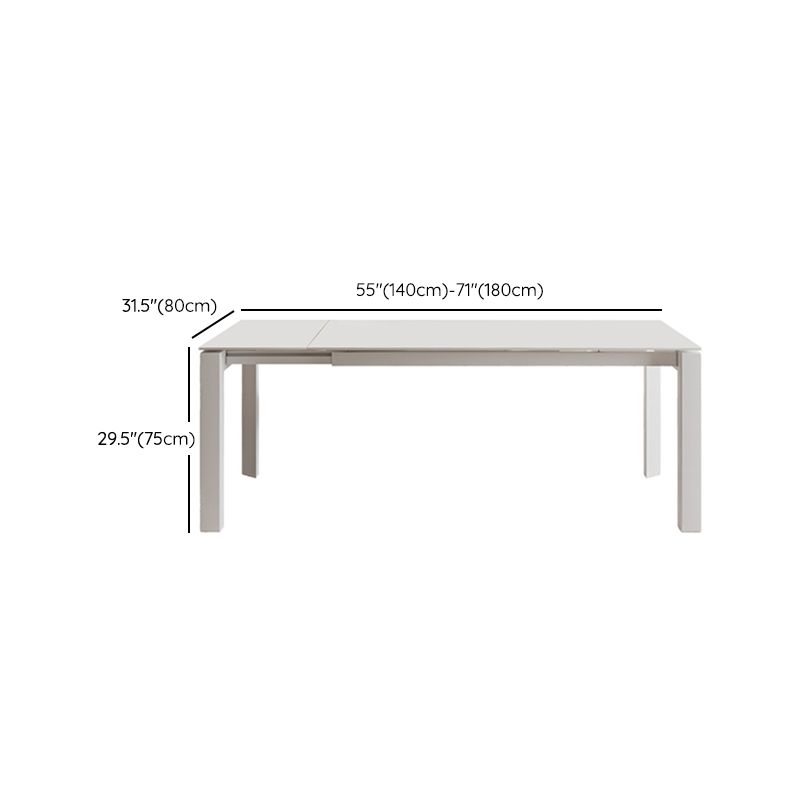 Modern Style 1/3/4/5/7 Pieces Dining Table Rectangle Stone Extendable Furniture in White Clearhalo 'Dining Room Sets' 'Dining Tables & Seating' 'dining_room_set' 'furn' 'furn_dining_room_set' 'Furniture' 'Kitchen & Dining Furniture' 1200x1200_03339ab1-5779-4ad7-bd30-04ee1f75c7c7