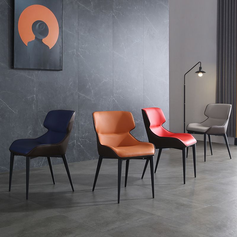 Contemporary Metal Dining Room Chairs Upholstered Linen Fabric Dining Chair for Indoor Use Clearhalo ' kitchen&dining_furn' 'Dining Chairs' 'Dining Tables & Seating' 'dining_chair' 'furn' 'furn_dining_chair' 'Furniture' 'furniture_dining_chair' 'Kitchen & Dining Furniture' 'kitchen' 1200x1200_0333ddd7-85e9-45cf-9a6e-b30d30690b40