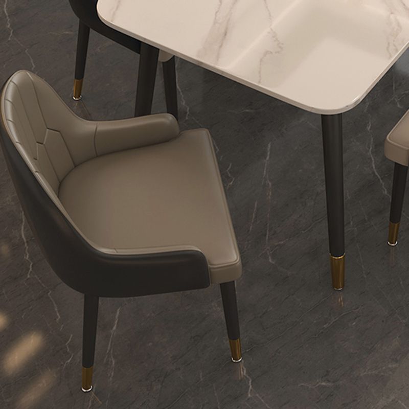Glossy White Dining Table Set 1/5/7 Pieces Glam Dinette Set for Kitchen Clearhalo 'Dining Room Sets' 'Dining Tables & Seating' 'dining_room_set' 'furn' 'furn_dining_room_set' 'Furniture' 'Kitchen & Dining Furniture' 1200x1200_0334522d-281a-462e-beca-886eb685ebac