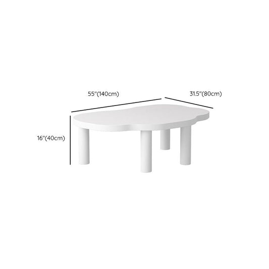 Scandinavian Coffee Cocktail Table Solid Wood Coffee Table in White
