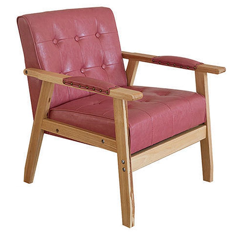 Modern 25.5"W PU Arm Chair with Basic Four Legs and Tufted Back for Office Clearhalo 'Accent Chairs' 'accent_chairs' 'Chairs & Seating' 'furn' 'furn_accent_chairs' 'Furniture' 'Living Room Furniture' 1200x1200_033757f9-b3ec-4959-a634-cc3aa1eb20cb