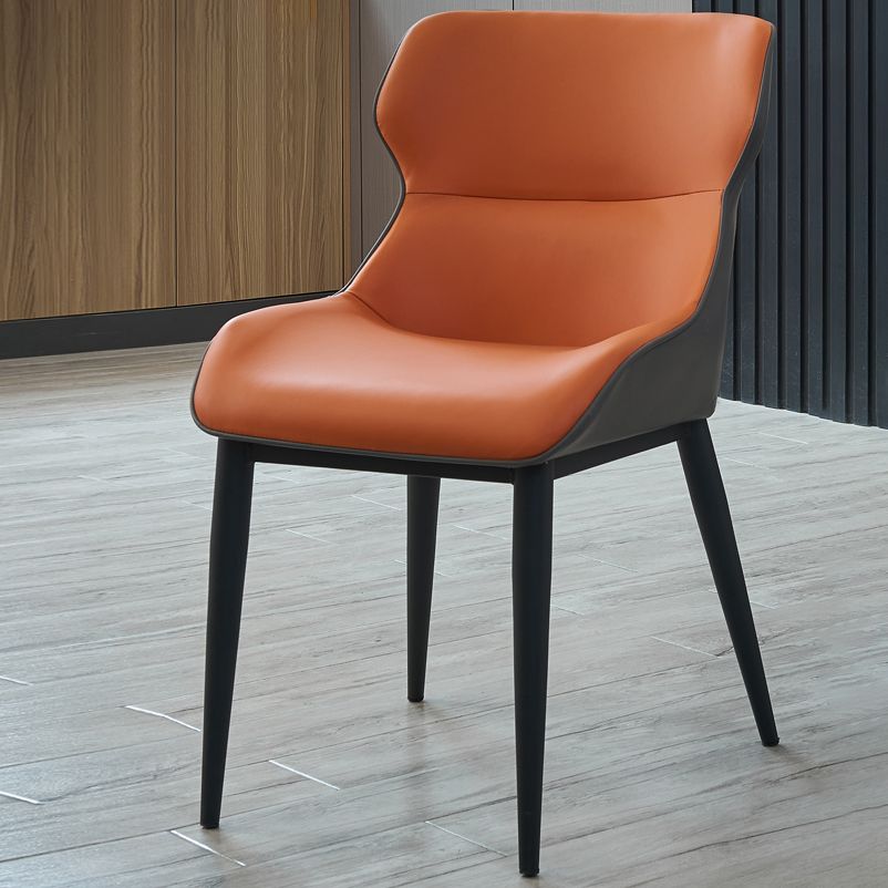 Silla lateral de ala de la sala de conferencias modernas silla de comedor de cuero