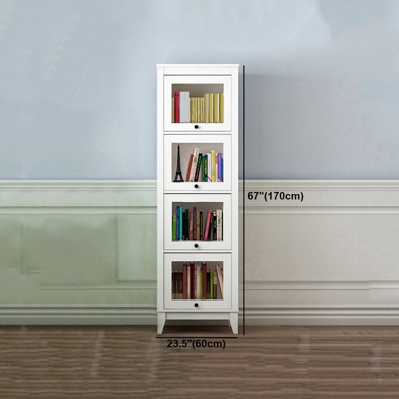 White Manufactured Wood Standard Bookcase Modern Bookshelf with Glass Doors Clearhalo 'Bookcases' 'furn' 'furn_bookcases' 'Furniture' 'furniture_bookcases' 'Office Furniture' 1200x1200_0338d48d-fd5d-4022-ac5d-a54736d2b299