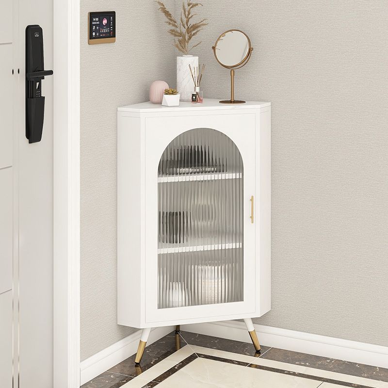 Servitore a buffet in pietra di ferro moderna 40 "H Server a buffet sala da pranzo con porta di vetro