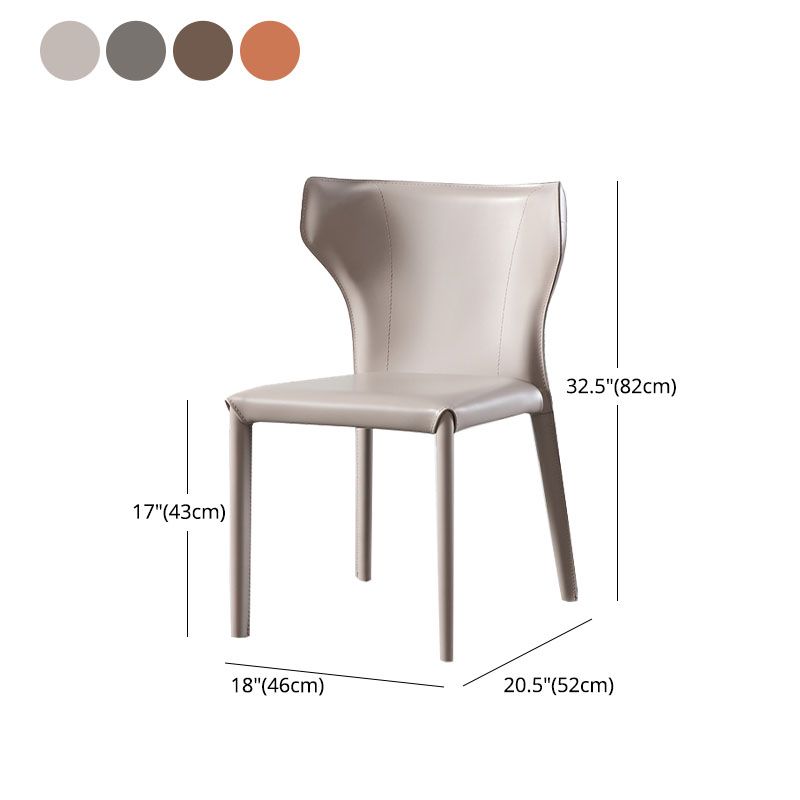 Modern Leather Dining Room Chair Armless Wingback Side Chair for Home Use Clearhalo ' kitchen&dining_furn' 'Dining Chairs' 'Dining Tables & Seating' 'dining_chair' 'furn' 'furn_dining_chair' 'Furniture' 'furniture_dining_chair' 'Kitchen & Dining Furniture' 'kitchen' 1200x1200_0339234e-7c59-4246-a82d-18cff1155ab5
