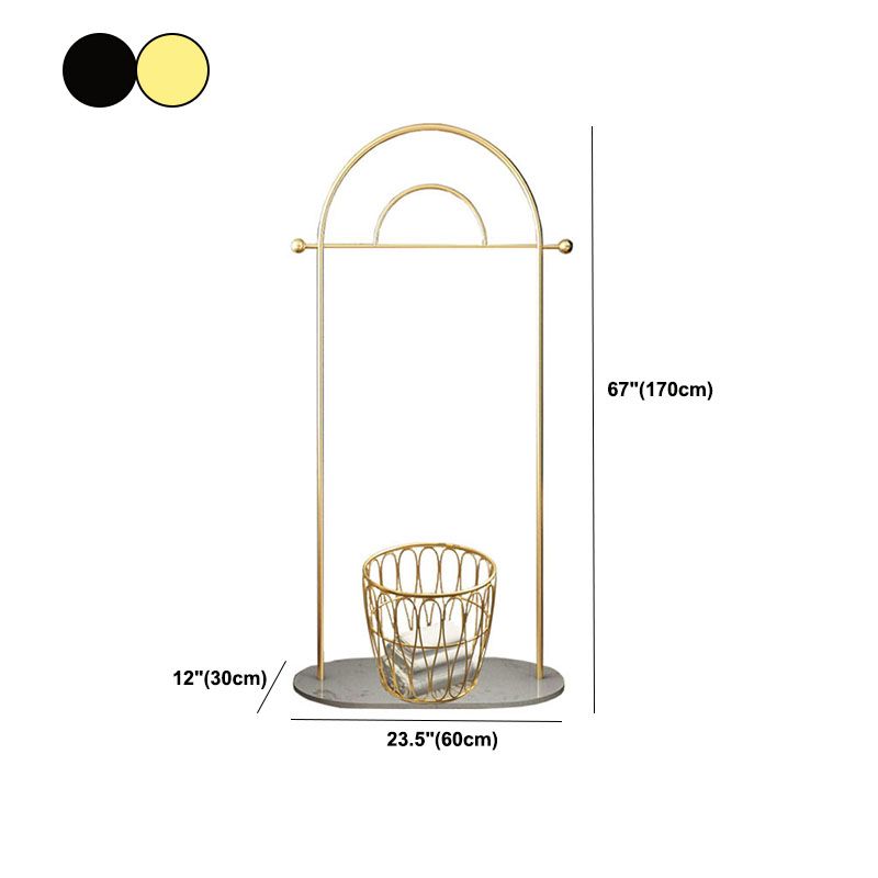 Hall Tree con ganci e cesto splendido supporto per la sala metallica in oro