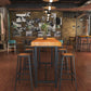 Table de bar de style industriel, bureau de bar de bistro rectangulaire en bois massif avec repose-pieds