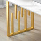 Traditional Luxury Dining Table Metal Double Pedestal Rectangle Counter Dining Table Clearhalo 'Dining Tables & Seating' 'Dining Tables' 'dining_table' 'furn' 'furn_dining_table' 'Furniture' 'furniture_dining_table' 'Kitchen & Dining Furniture' 'kitchen' 'kitchen_dining_table' 1200x1200_033bab46-6391-4e2e-b249-8c732bbe191a