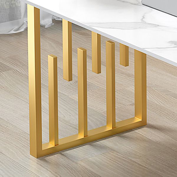Traditional Luxury Dining Table Metal Double Pedestal Rectangle Counter Dining Table Clearhalo 'Dining Tables & Seating' 'Dining Tables' 'dining_table' 'furn' 'furn_dining_table' 'Furniture' 'furniture_dining_table' 'Kitchen & Dining Furniture' 'kitchen' 'kitchen_dining_table' 1200x1200_033bab46-6391-4e2e-b249-8c732bbe191a