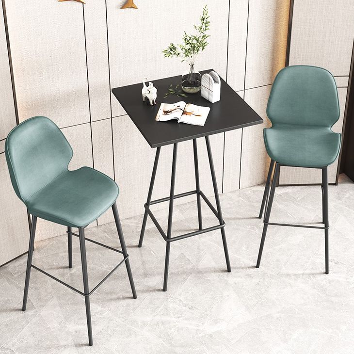 Modern 1/3/4 Pieces Bar Table Set Square Iron Counter Table with High Stools for Kitchen Clearhalo 'Bar Furniture' 'furn' 'furn_home_bar_bar_sets' 'Furniture' 'Home Bars & Bar Sets' 'home_bar_bar_sets' 'Kitchen & Dining Furniture' 1200x1200_033c9862-162c-4f7e-85e7-6b6aa0515f39