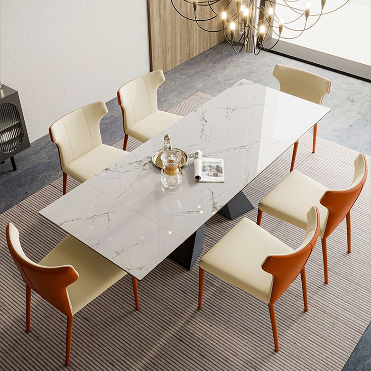 Rectangle Traditional Luxury Dining Table Sintered Stone Table with Double Pedestal Base Clearhalo ' dining_table' 'Dining Tables & Seating' 'Dining Tables' 'furn' 'furn_dining_table' 'Furniture' 'furniture_dining_table' 'Kitchen & Dining Furniture' 'kitchen&dining_furn' 'kitchen' 'kitchen_dining_table' 1200x1200_033cd35c-330a-45db-9c5b-8875b76f5dcf
