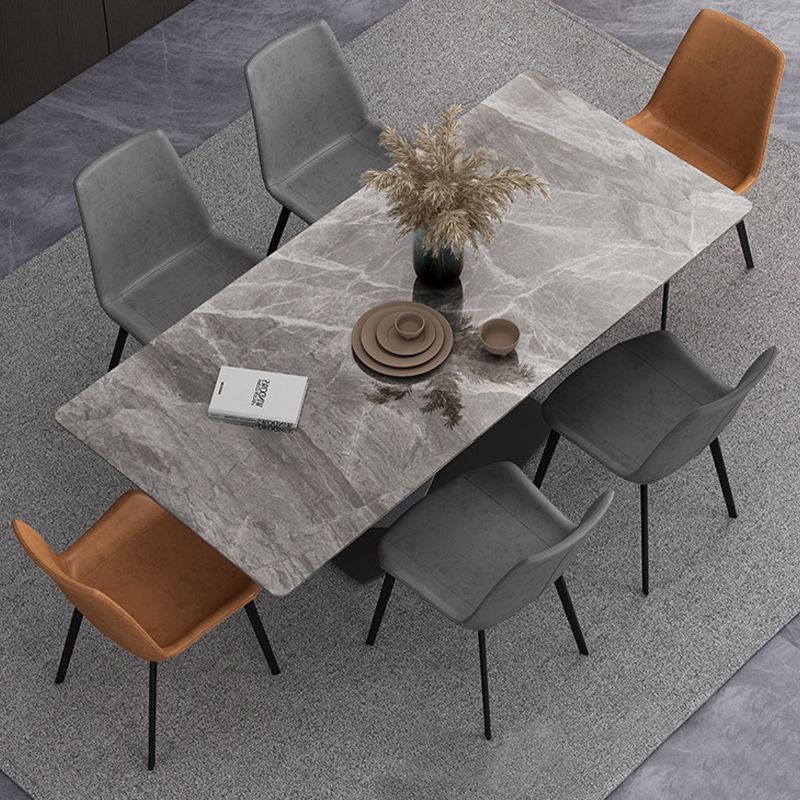 Contemporary 1/4/5/7 Pieces Dining Set Gray Sintered Stone Dining Table for Home Use Clearhalo 'Dining Room Sets' 'Dining Tables & Seating' 'dining_room_set' 'furn' 'furn_dining_room_set' 'Furniture' 'furniture_dining_room_set' 'Kitchen & Dining Furniture' 'kitchen&dining_furn' 'kitchen' 1200x1200_033eb214-32ca-45c9-b68a-ec5921cd59ae