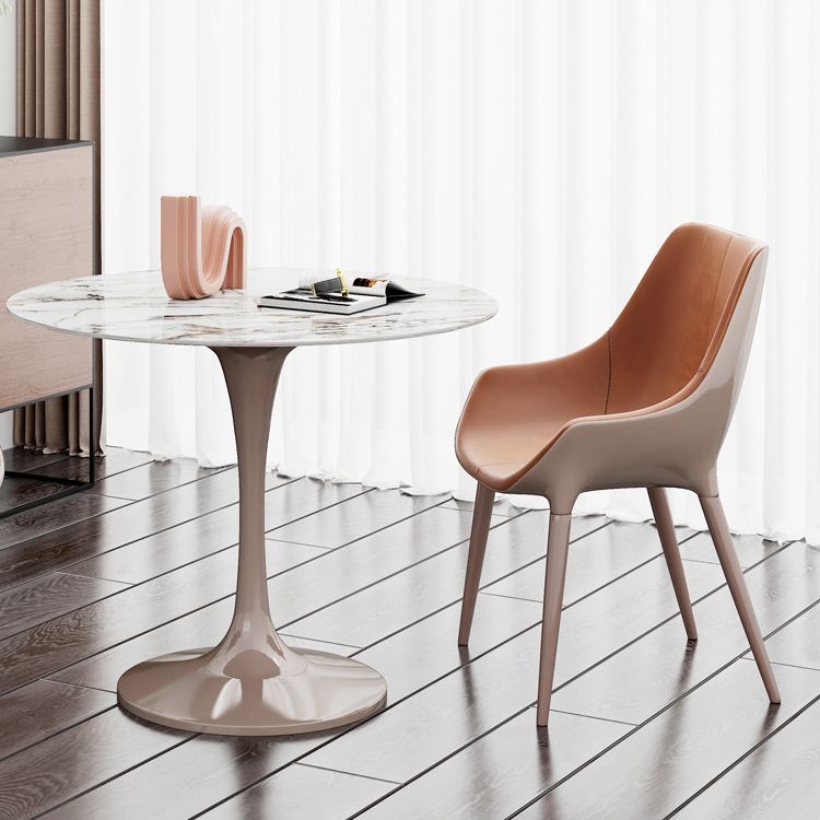 Ensemble de restauration ronde avec des chaises arrière solides 1/2/3 PCS PCES TOP DINETTE POUR CUISINE