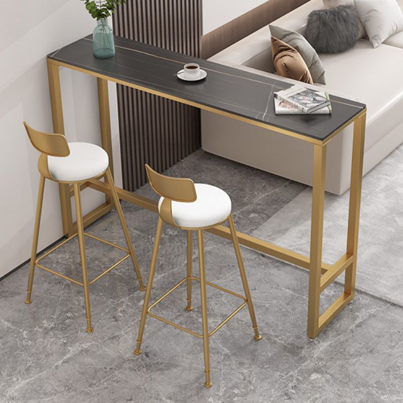 Contemporary Bar Table 42-inch Height Stone Top Bistro Table with Pedal Clearhalo 'Bar Furniture' 'Bar Tables' 'bar_tables' 'furn' 'furn_bar_tables' 'Furniture' 'Kitchen & Dining Furniture' 1200x1200_033fc9b7-9fb8-43bb-bee1-edbefa576e40