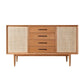 Mobile sideboard della porta della rattan contemporanea con archiviazione per uso domestico