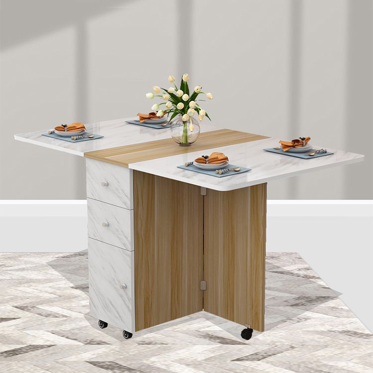 Manufactured Wood Mid-Century Modern Table Rectangle Wood Top Table with Drop Leaf Clearhalo ' dining_table' 'Dining Tables & Seating' 'Dining Tables' 'furn' 'furn_dining_table' 'Furniture' 'furniture_dining_table' 'Kitchen & Dining Furniture' 'kitchen&dining_furn' 'kitchen' 'kitchen_dining_table' 1200x1200_0341e108-5739-48e4-9248-3e542de27c94