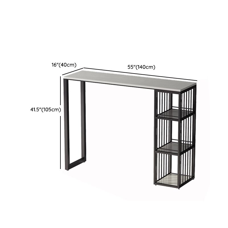 Rectangle Bar Pub Table Set 1/3 Pcs Black Iron Frame Bar Table and Upholstered Stools Clearhalo 'Bar Furniture' 'furn' 'furn_home_bar_bar_sets' 'Furniture' 'Home Bars & Bar Sets' 'home_bar_bar_sets' 'Kitchen & Dining Furniture' 1200x1200_03439cd2-372b-4e30-bd32-0e4fd9e441f2