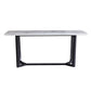 Rectangle Marble White Dining Table Industrial Trestle Base Table for Dining Room