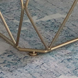 Glam Coffee Table with Iron Frame and Marble Top Cocktail Table