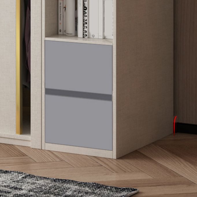 Gründung des Holzschlitzungsschranks Moderner Kleiderschrank mit Spiegel